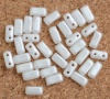 Brick White Pastel White 02010-25001 CzechMates Beads x 50